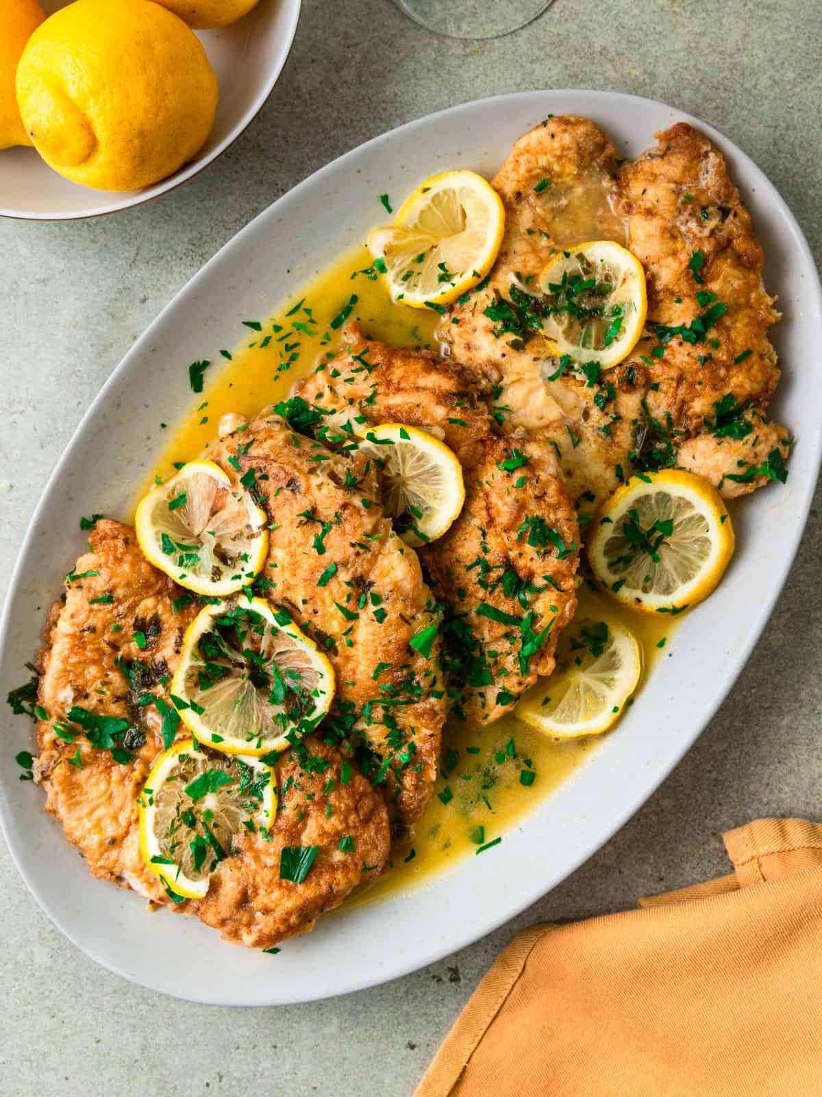 Chicken Francese with White Wine
