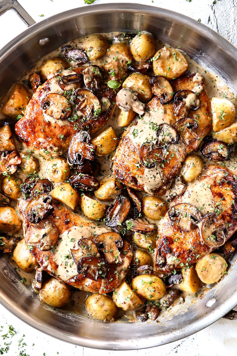 Mushroom and Thyme Chicken with Potatoes