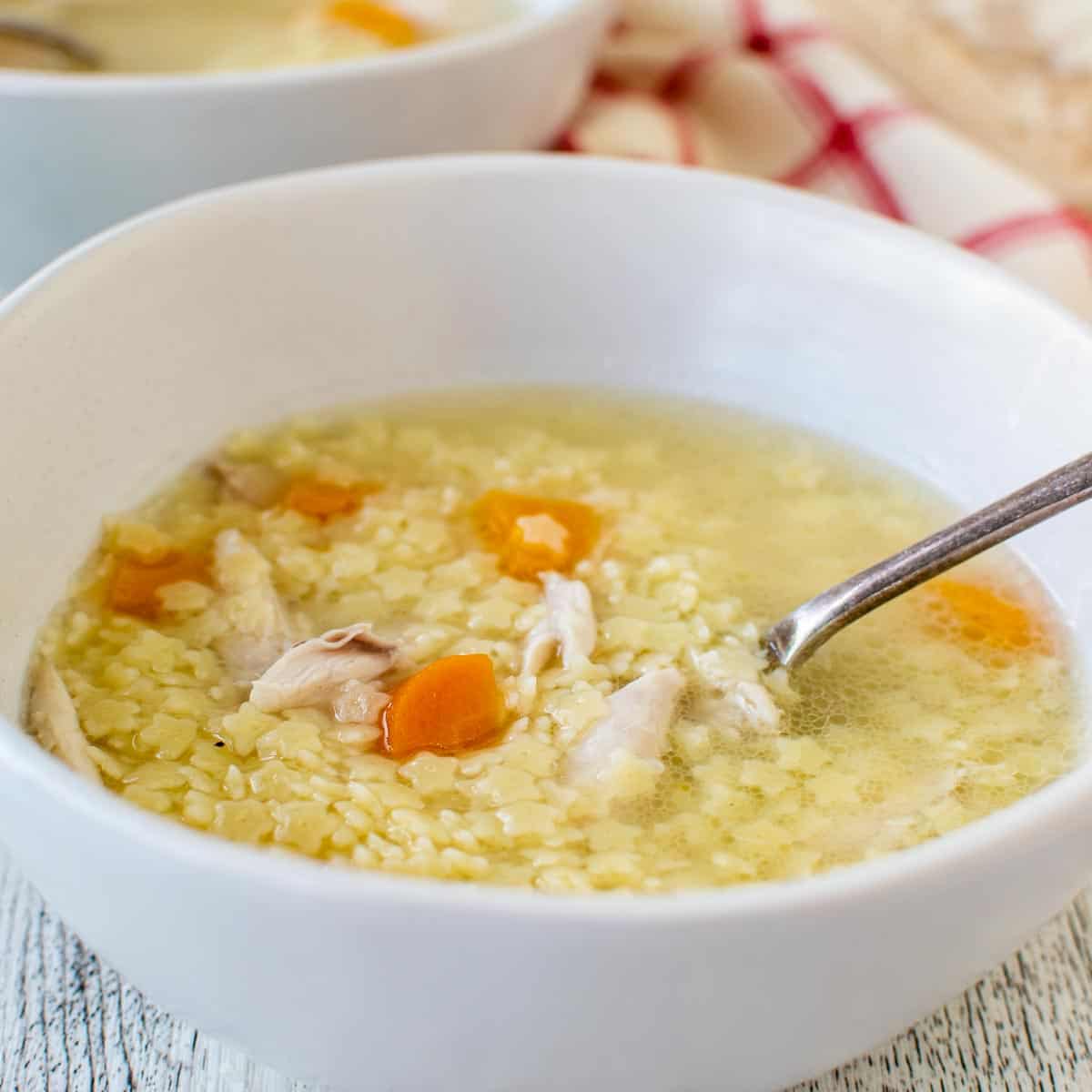 Saffron Chicken Pastina Soup