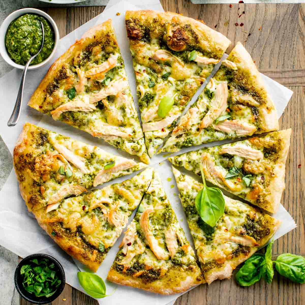 Pesto Chicken and Pine Nuts