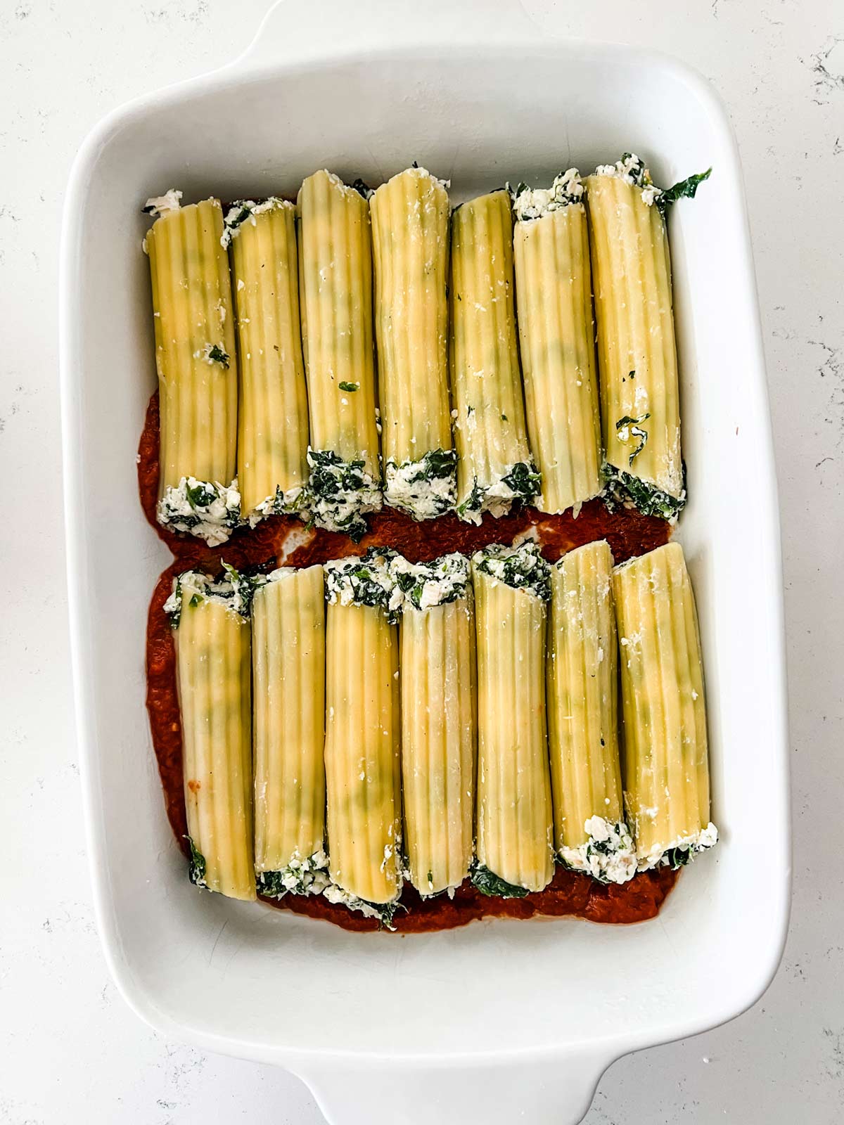 Ricotta Spinach Chicken Manicotti