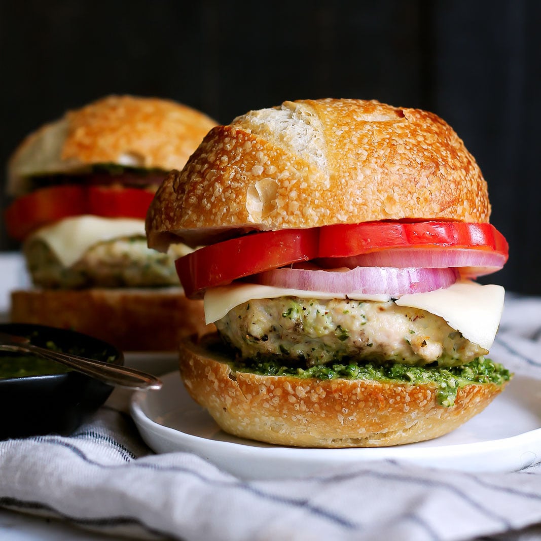 Pesto Mozzarella Chicken Patties