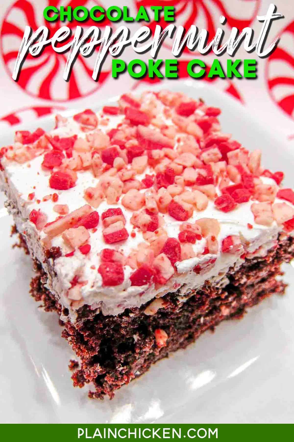 Chocolate Peppermint Poke Cake