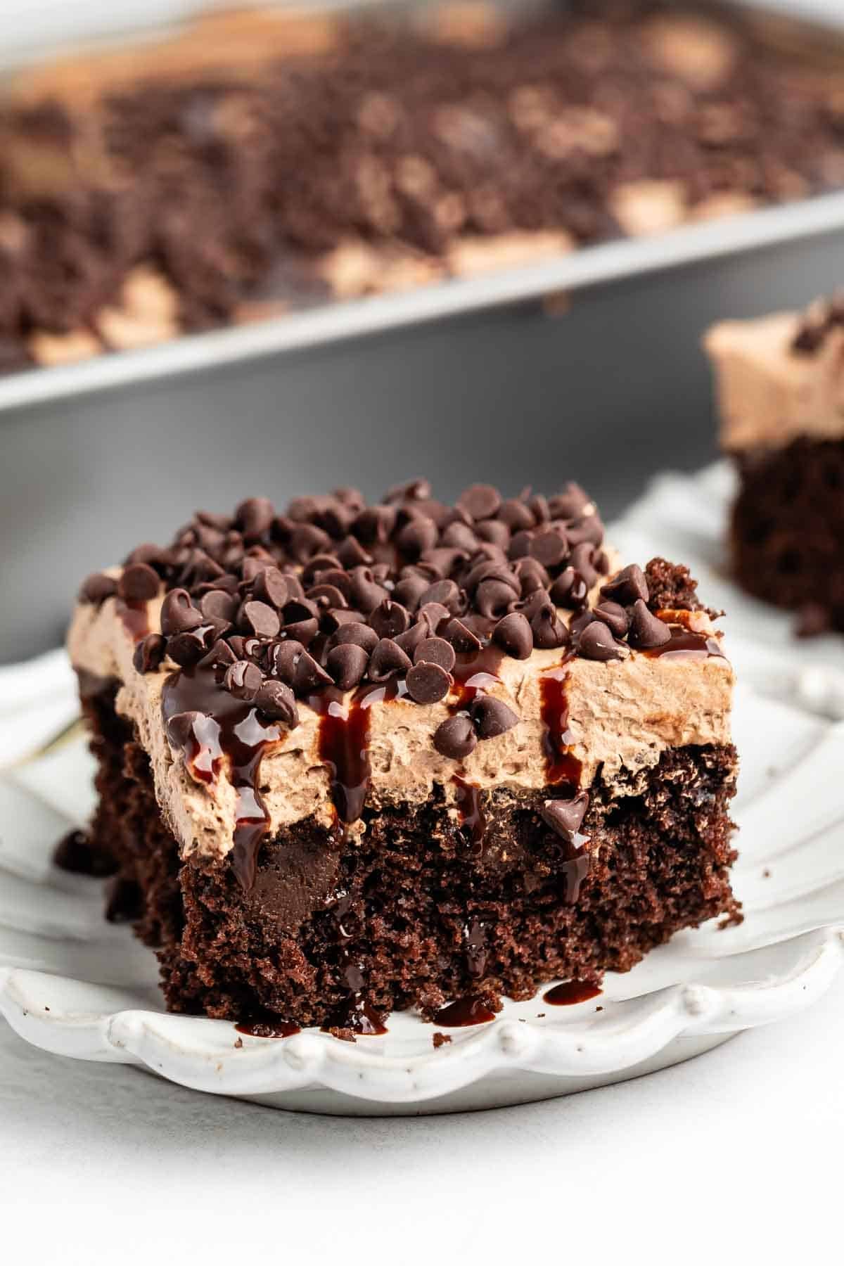 Chocolate Crème Brûlée Poke Cake
