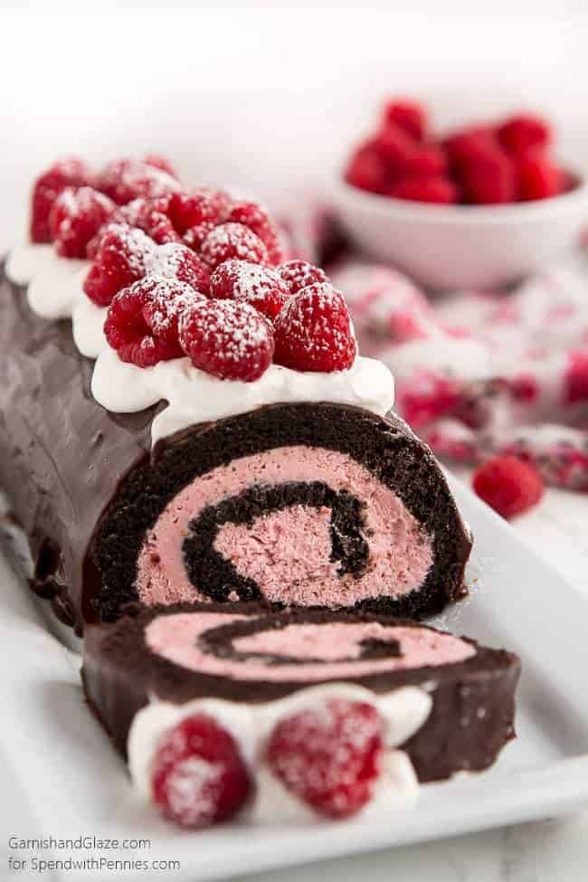 Raspberry Chocolate Cake Roll