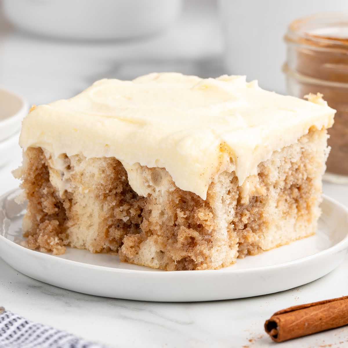 Cinnamon Roll Poke Cake