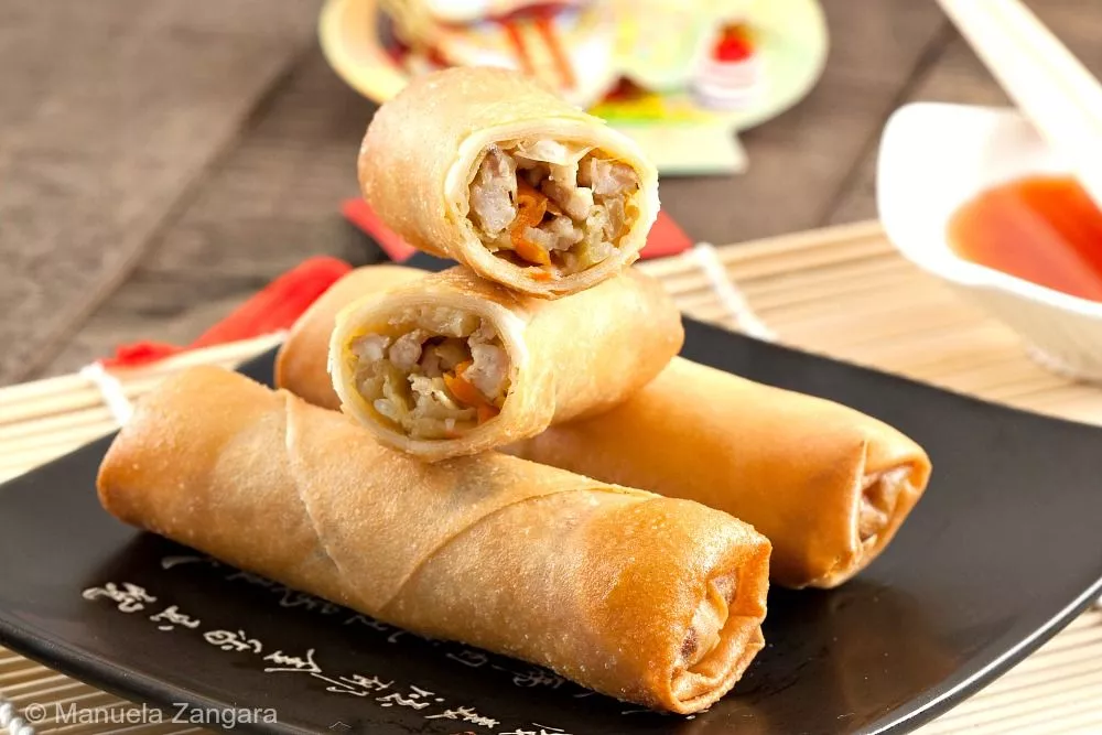 Chicken and Vegetable Spring Rolls