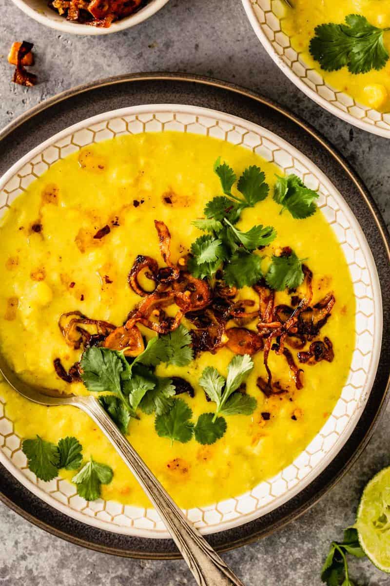 Creamed Corn Soup with Shallots