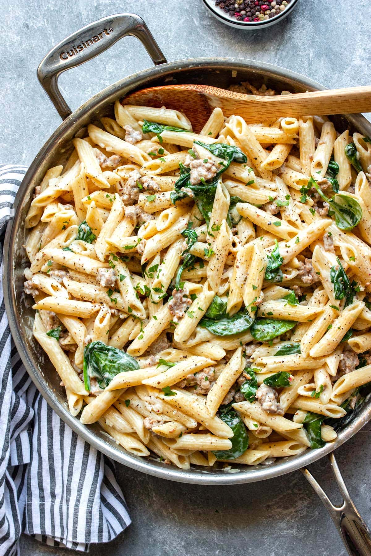 Creamy Garlic Sausage Penne