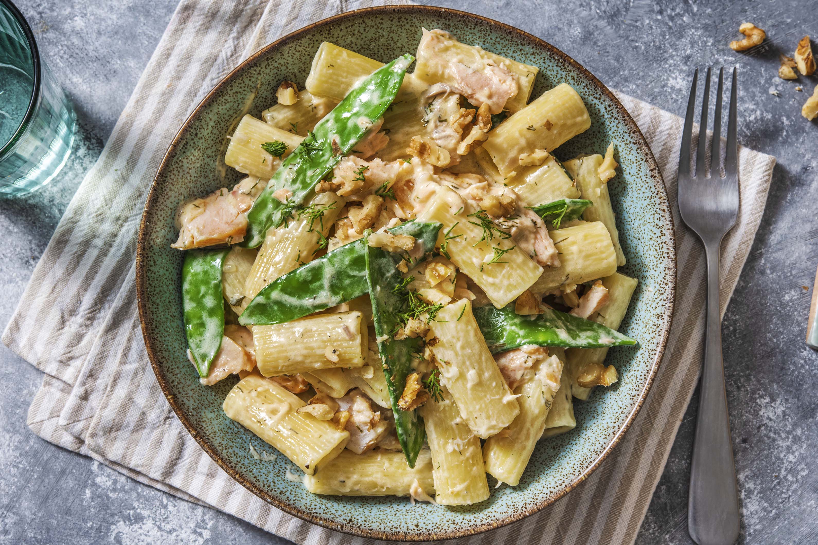 Creamy Dill Salmon Rigatoni