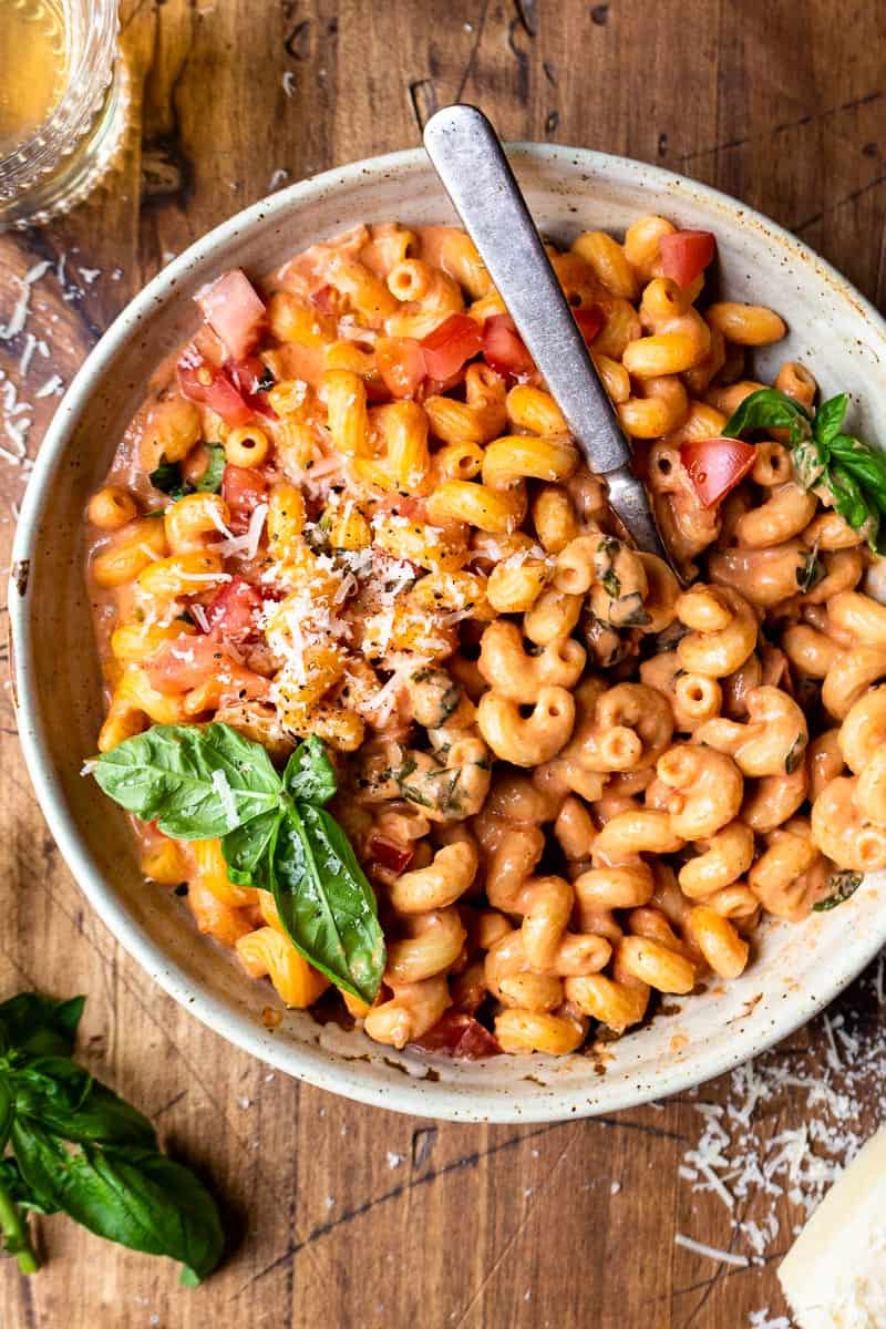 Creamy Tomato Pasta with Basil
