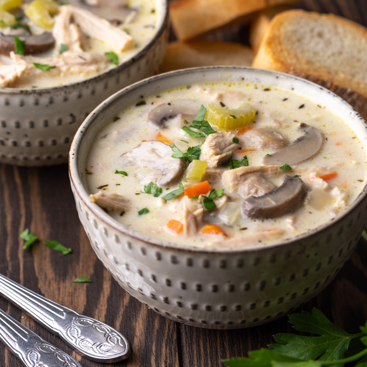 Creamy Turkey Mushroom Soup