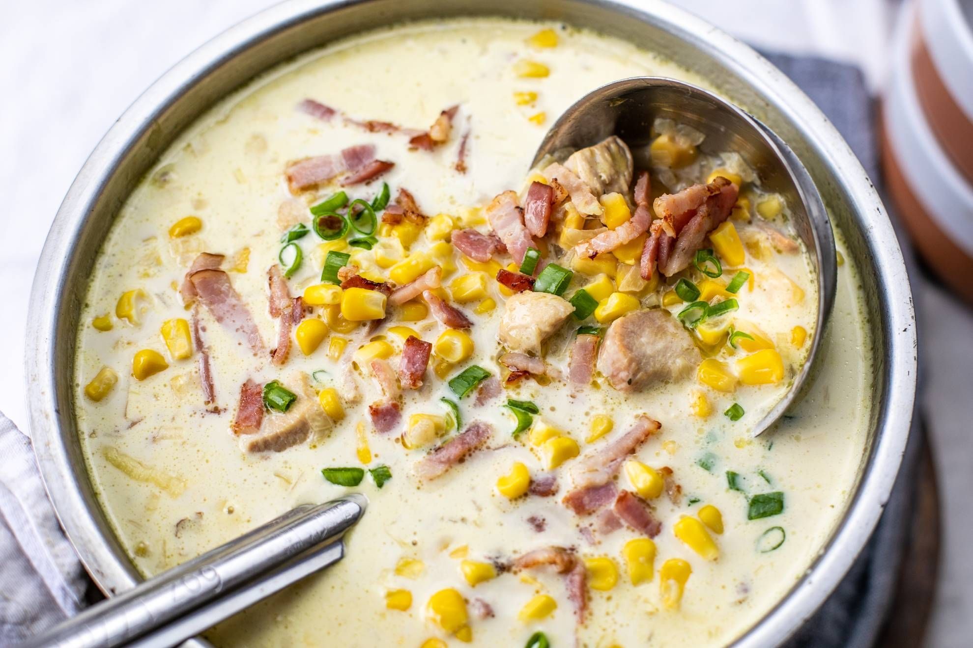 Chicken Soup with Bacon & Corn
