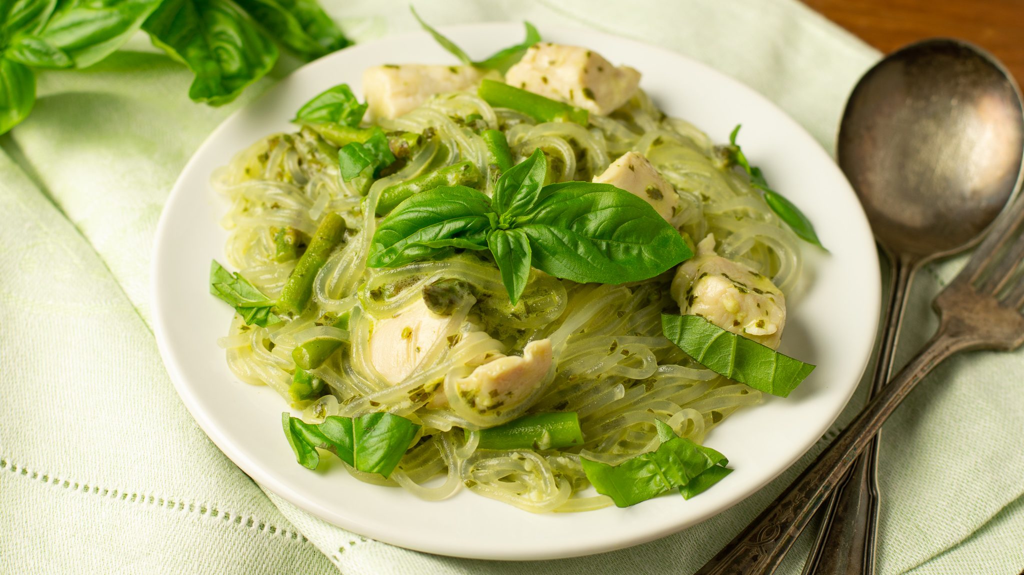Basil Cream Chicken Pasta