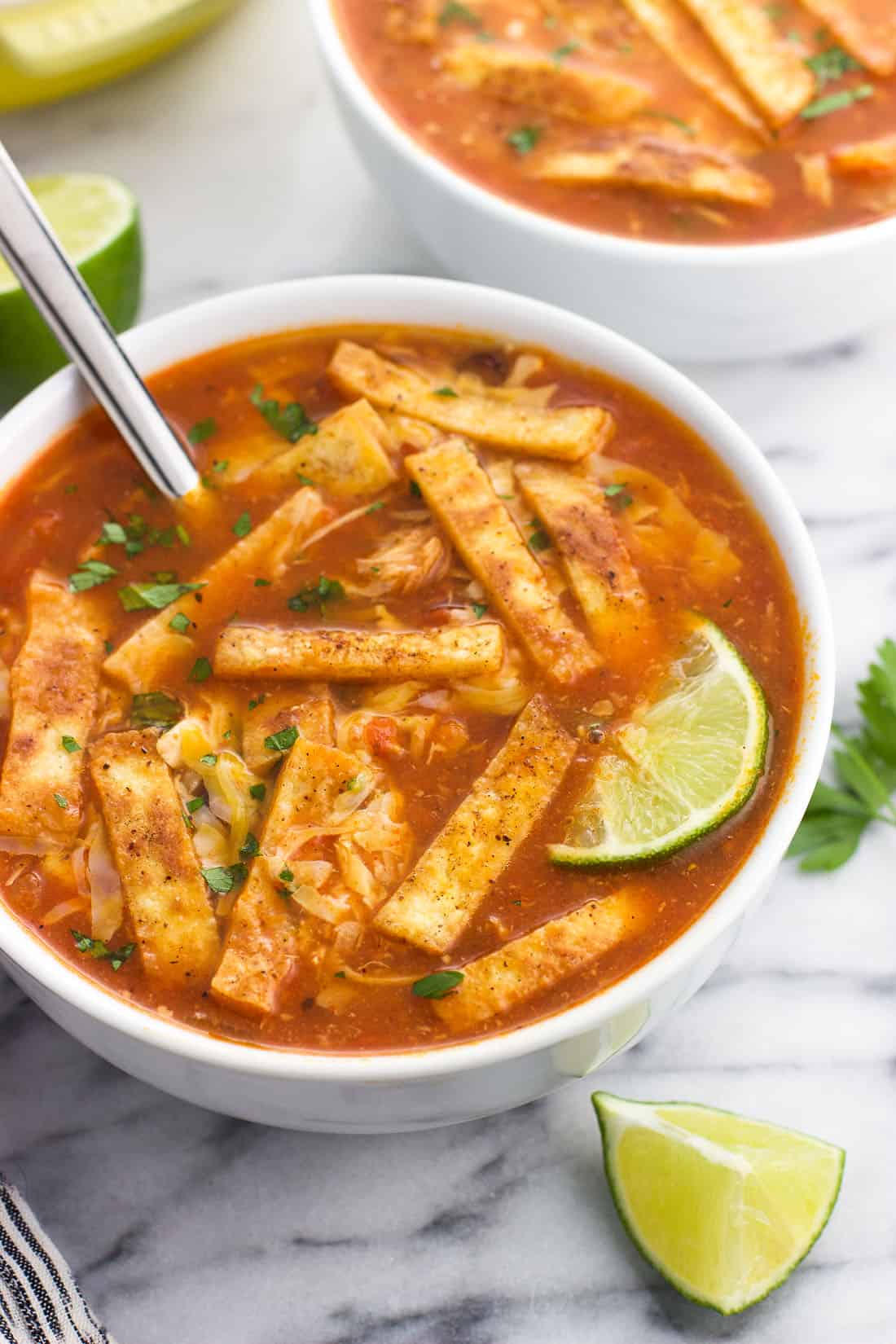 Tortilla Soup with Crispy Strips