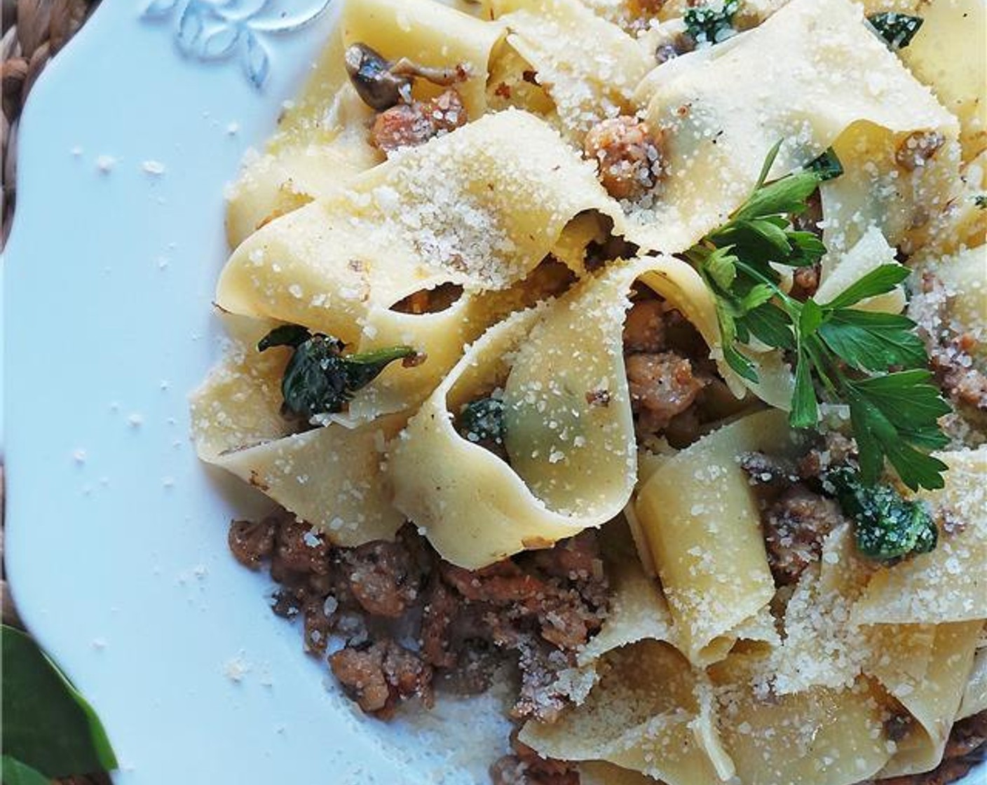 Italian Sausage and Mushroom Pappardelle