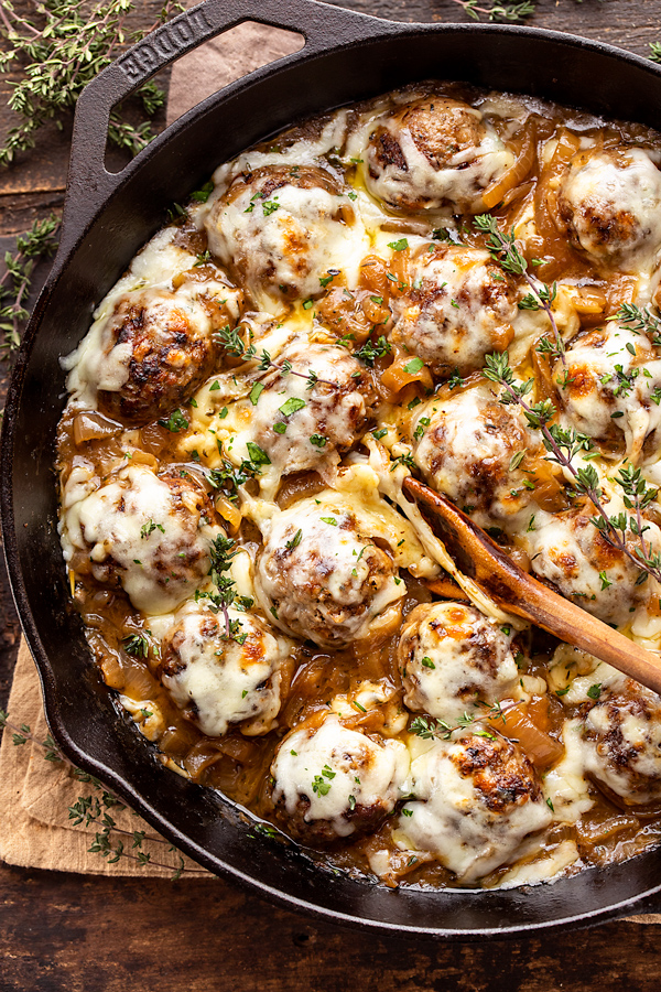 French Onion Meatballs