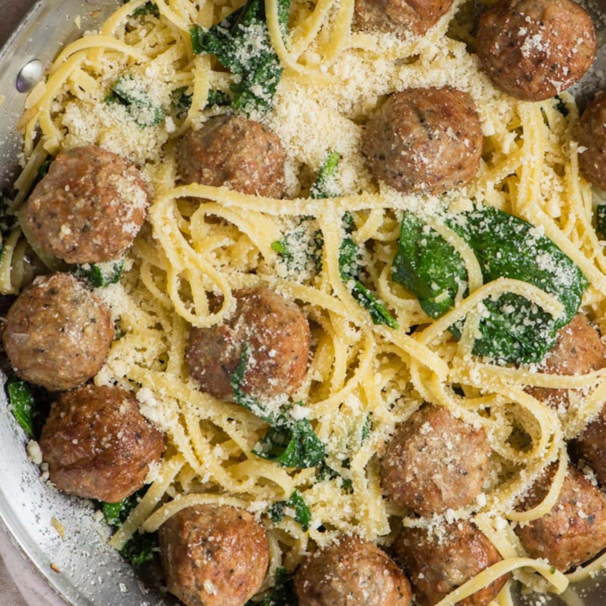 Spinach Meatball Pasta