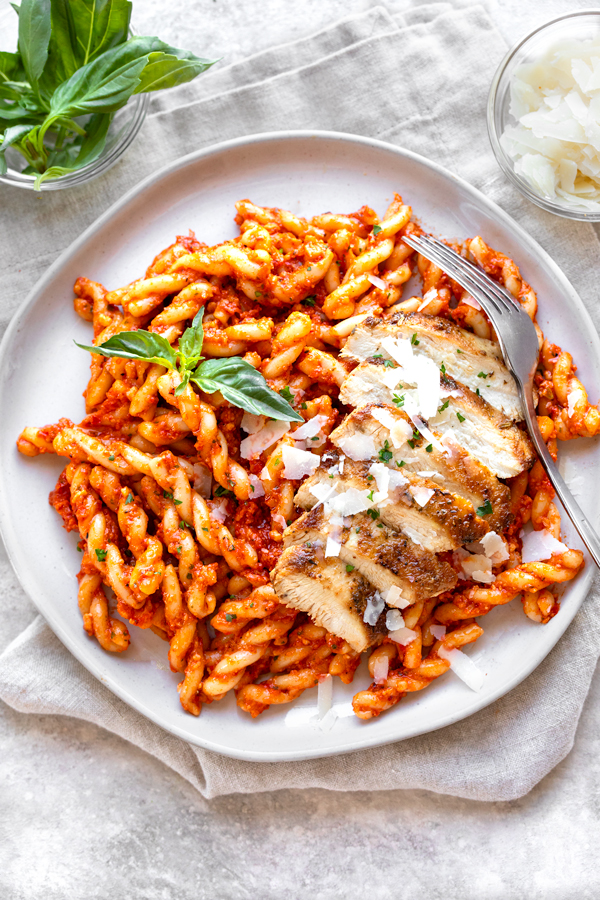 Gemelli with Roasted Tomato Sauce