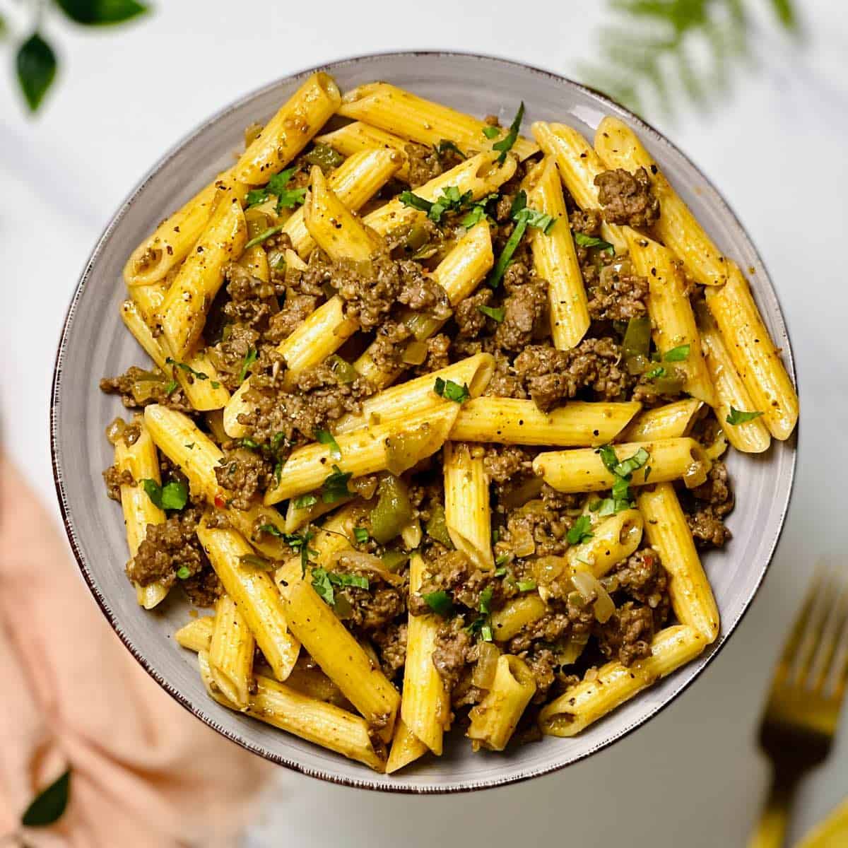 Beef Pesto Rigatoni
