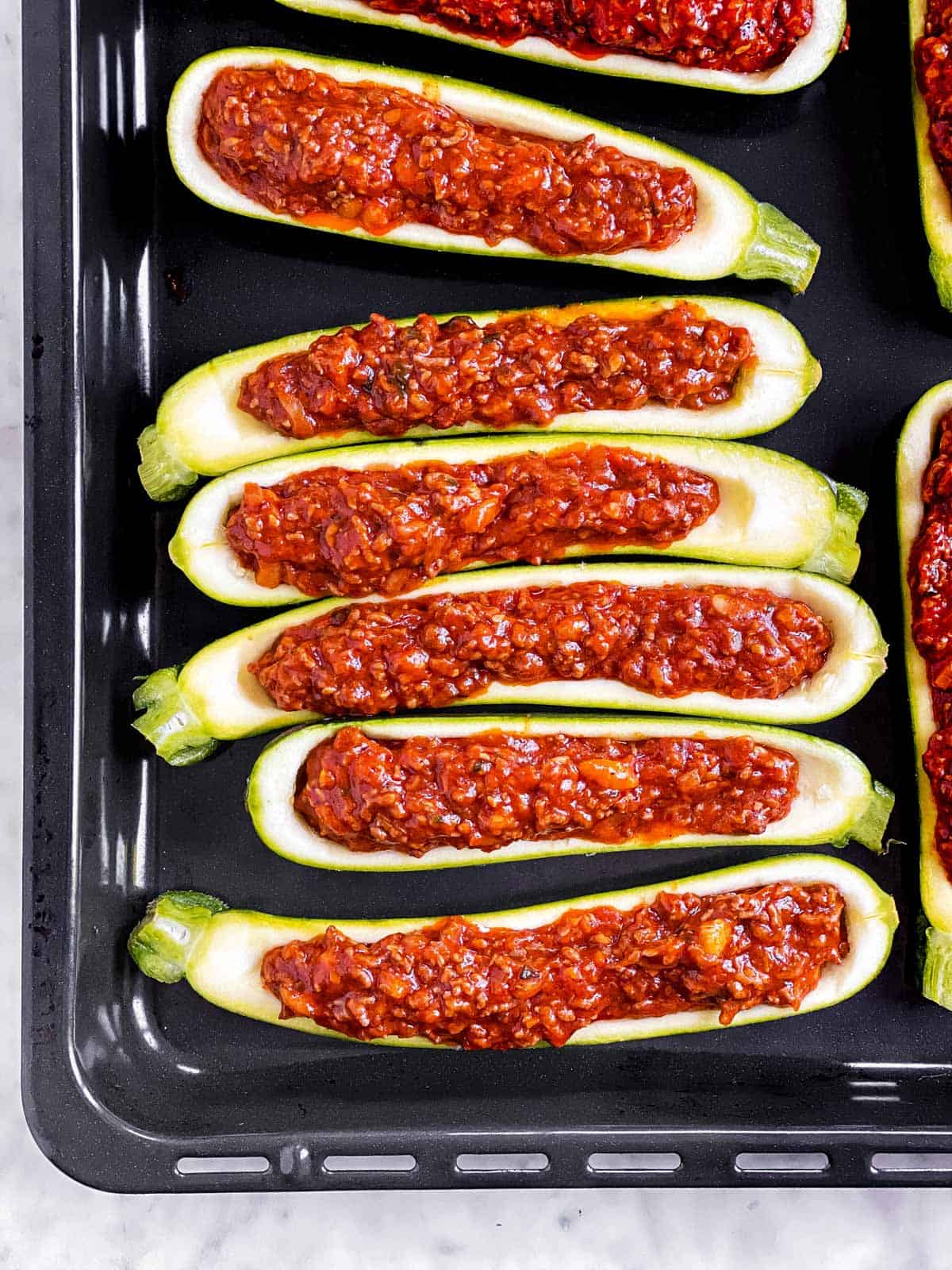 Beef Cucumber Boat Bites