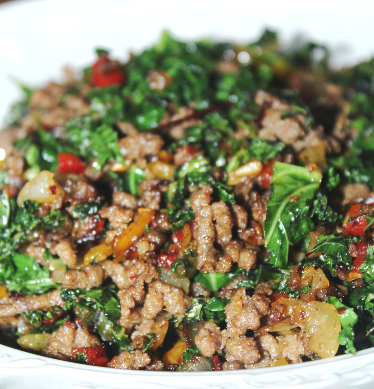 Ground Beef and Kale Saute