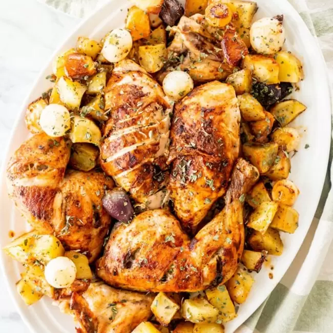 Harissa Roasted Chicken with Potatoes