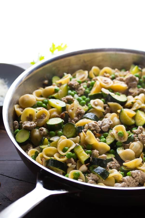 Lemon Garlic Zucchini Turkey Pasta