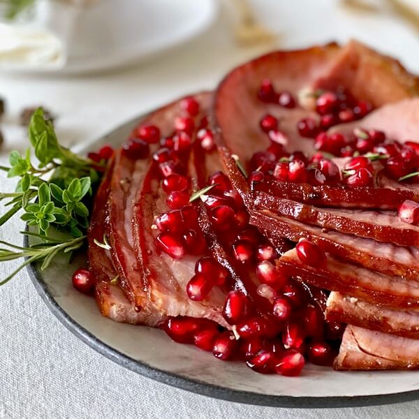 Pomegranate Glazed Ham