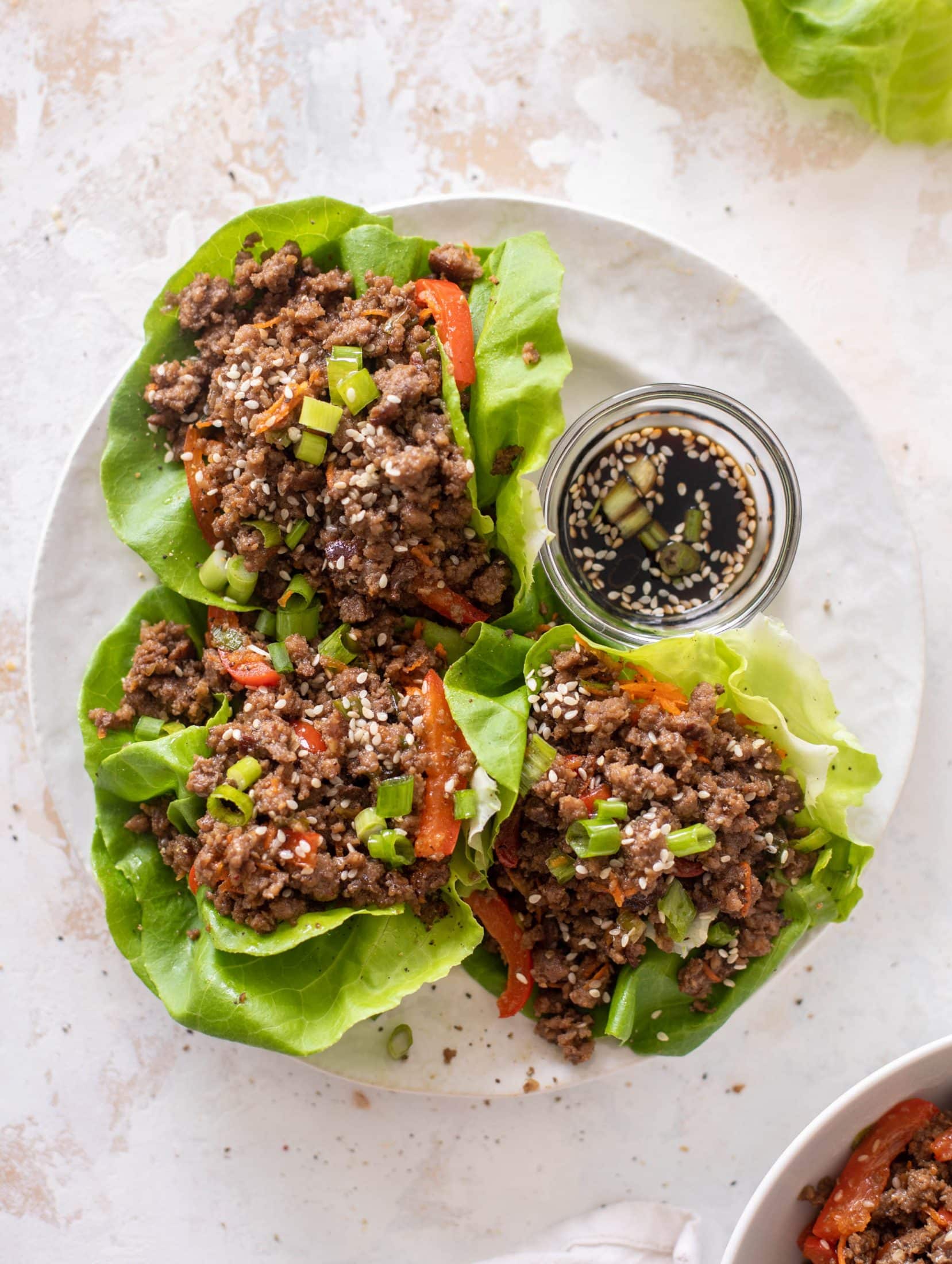 Ginger Soy Beef Lettuce Cups