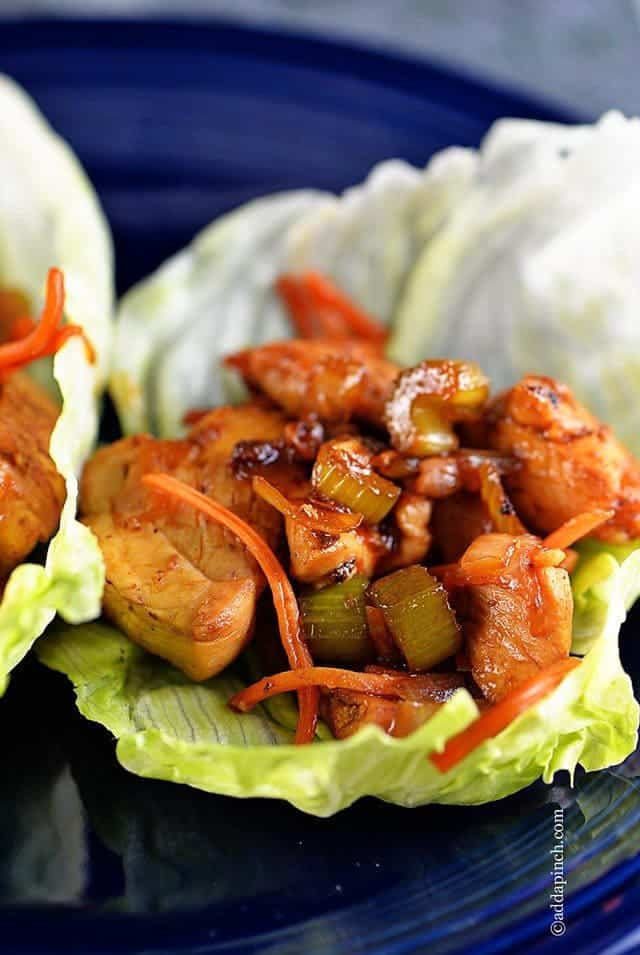Sriracha Honey Chicken Lettuce Wraps