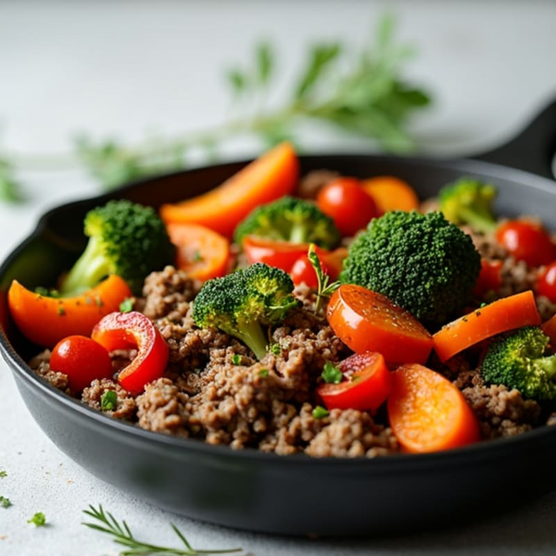 Garlic Herb Ground Beef Skillet