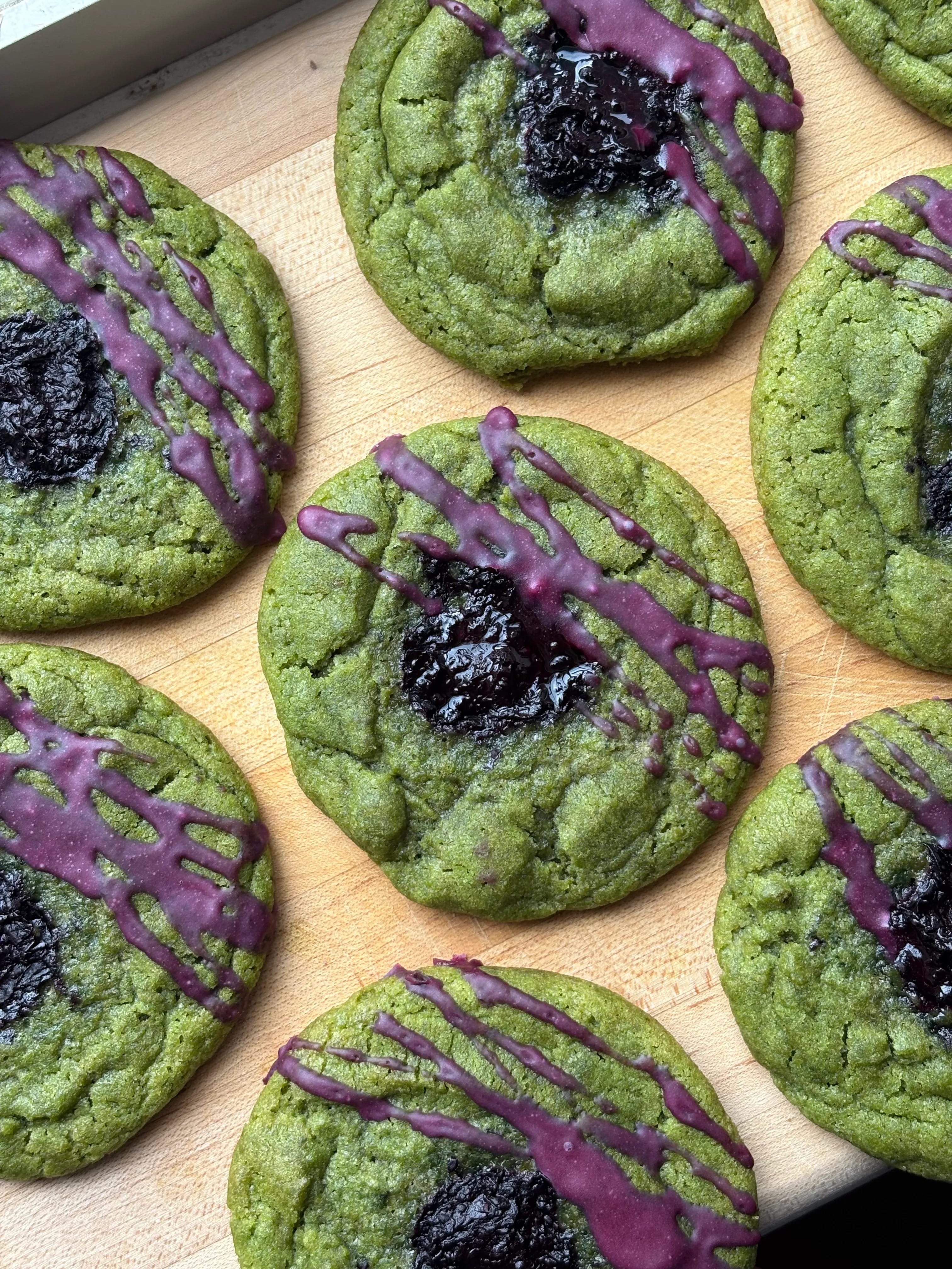 Blueberry Matcha Cookies
