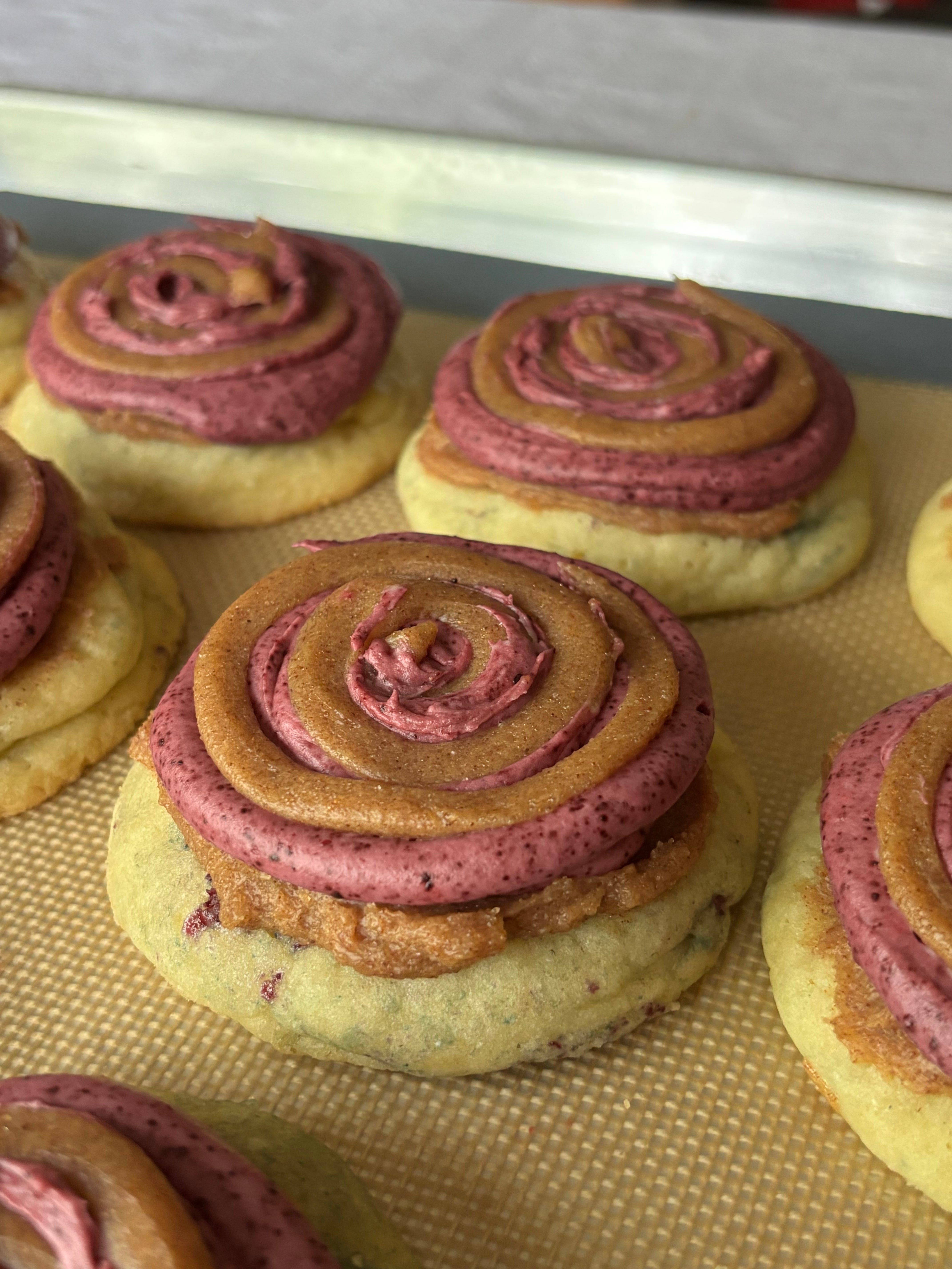 Blueberry Cinnamon Roll Cookies