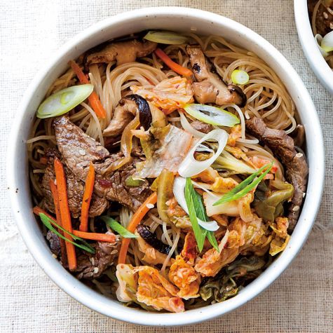 Beef and Kimchi Stir-Fried Noodles