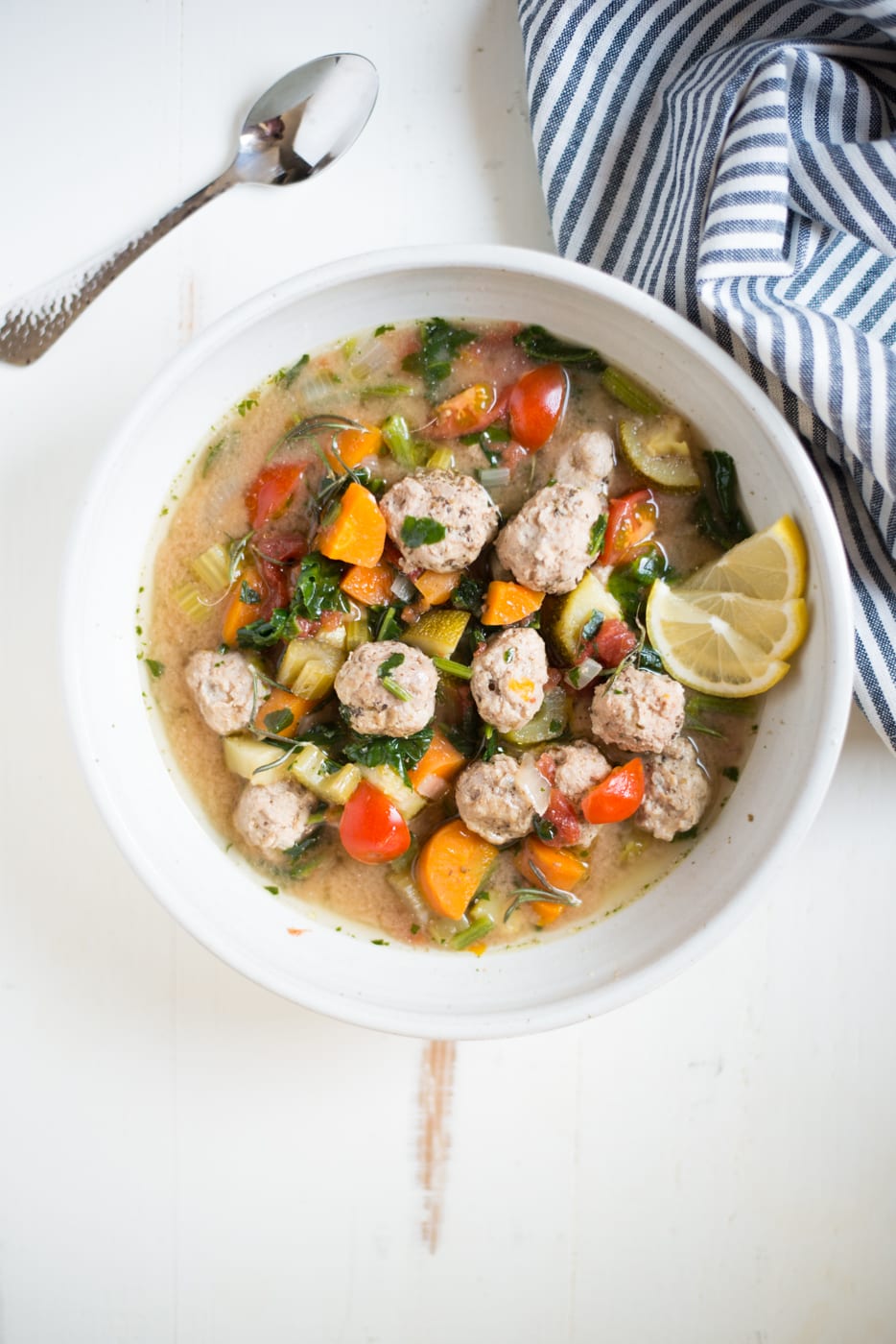 Veggie-Loaded Turkey Meatball Soup