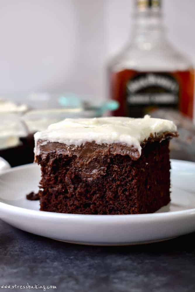 Chocolate Bourbon Poke Cake