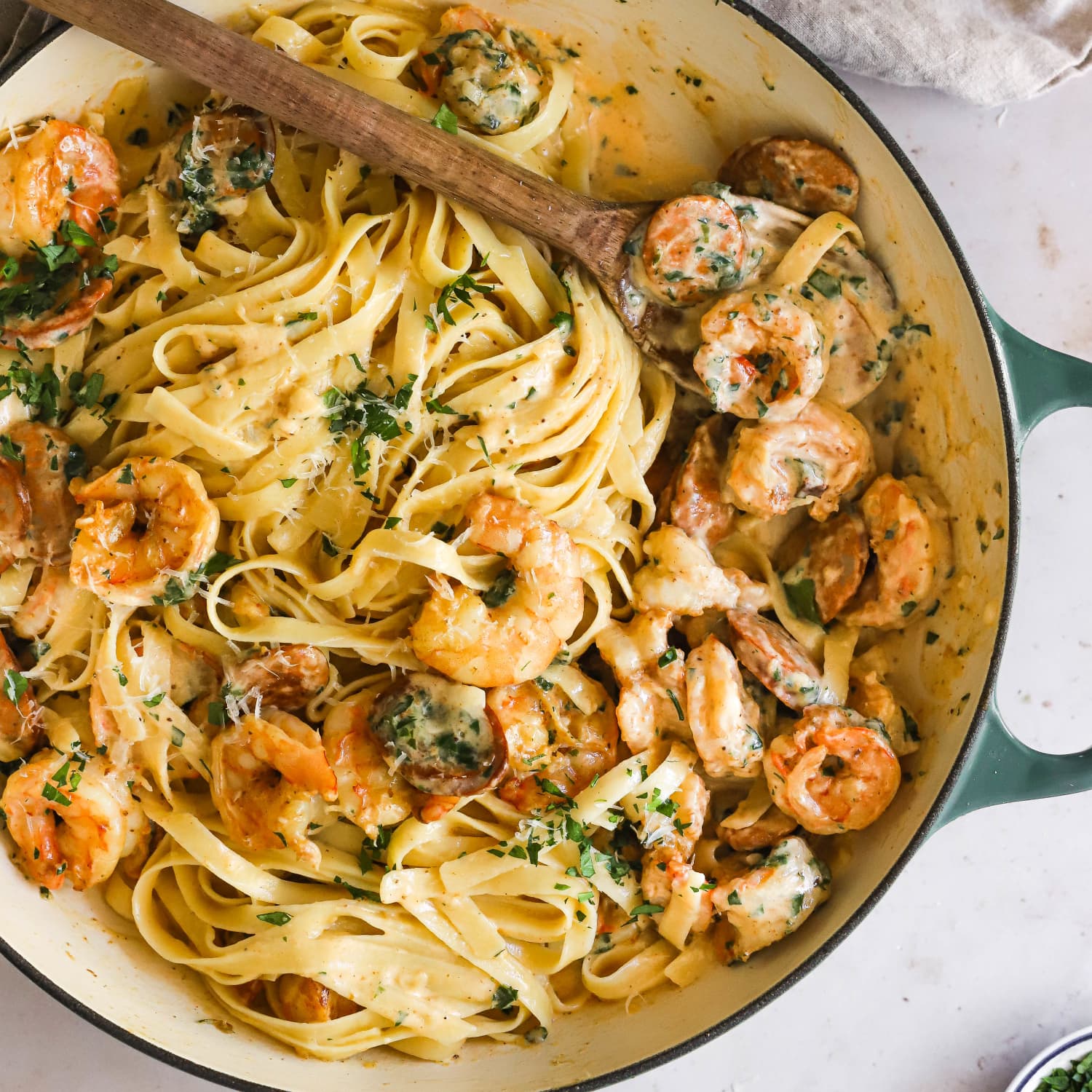 Creamy Cajun Shrimp Linguine