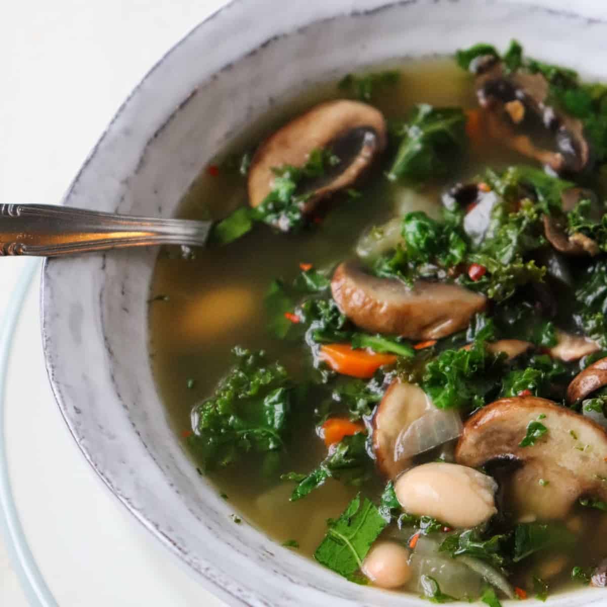 Mushroom and Kale Soup