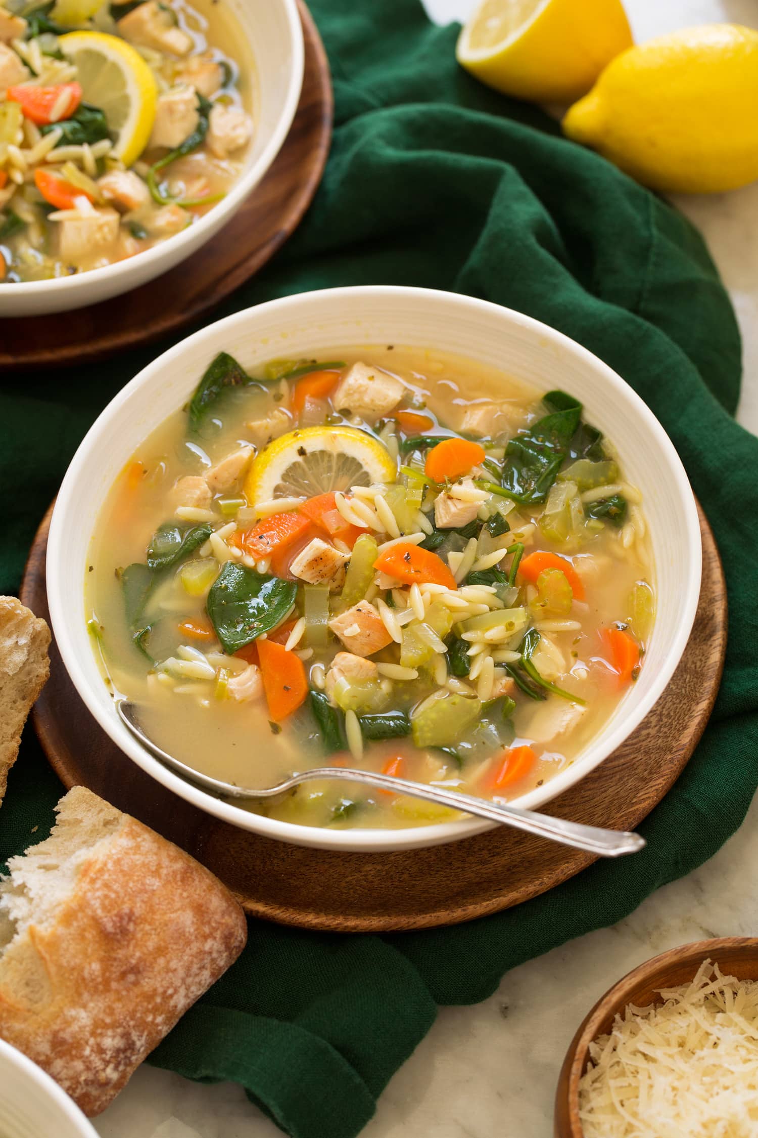 Chicken Spinach Orzo Soup