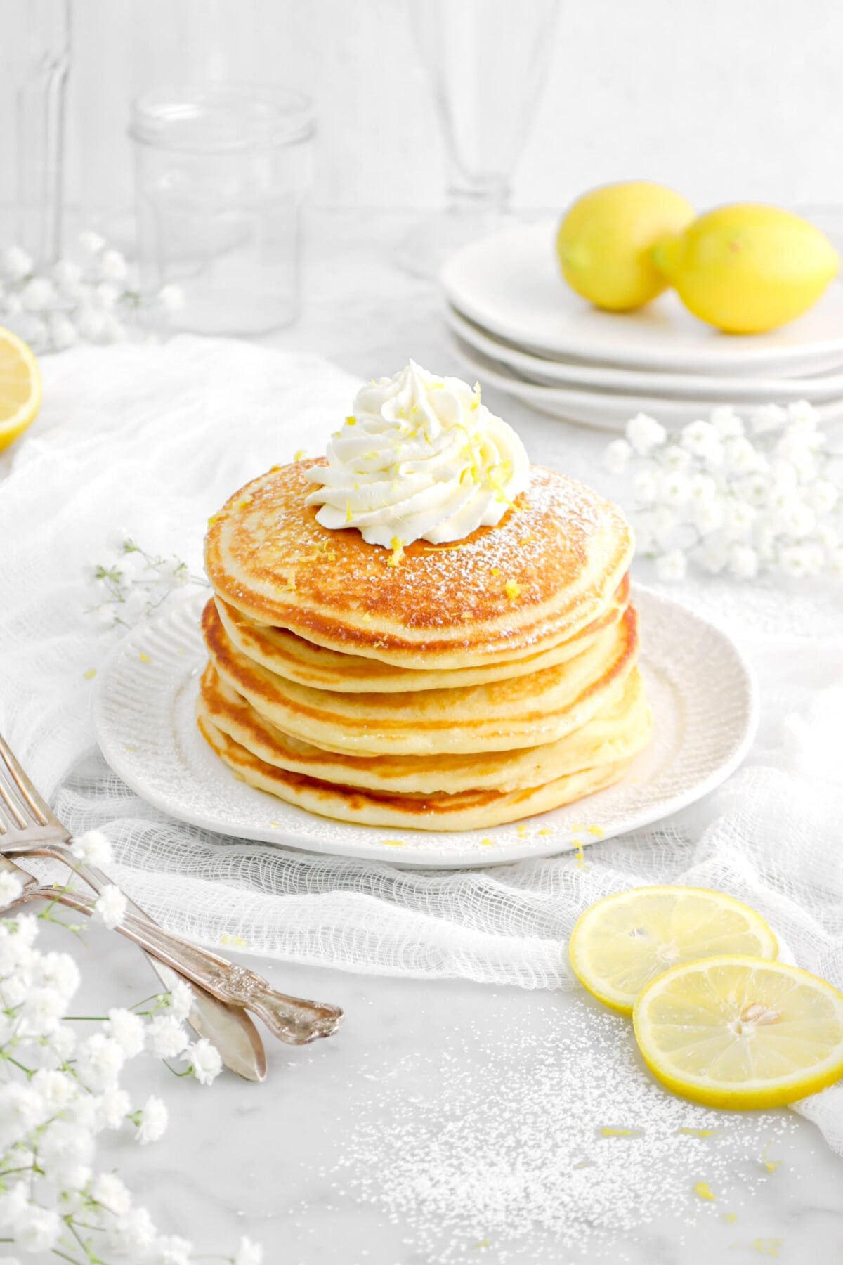 Lemon Ricotta Pancake Cake