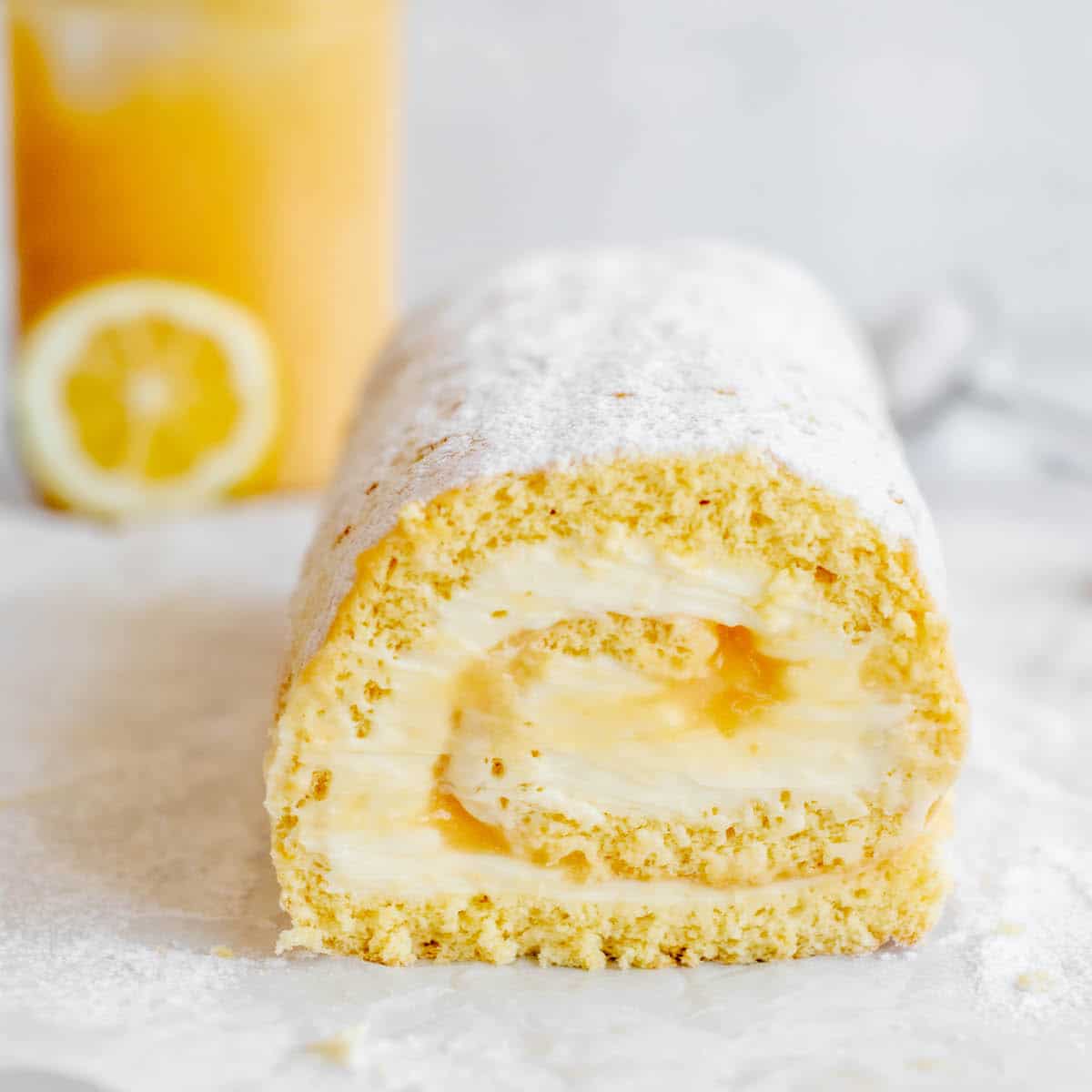 Lemon Mascarpone Cake Roll