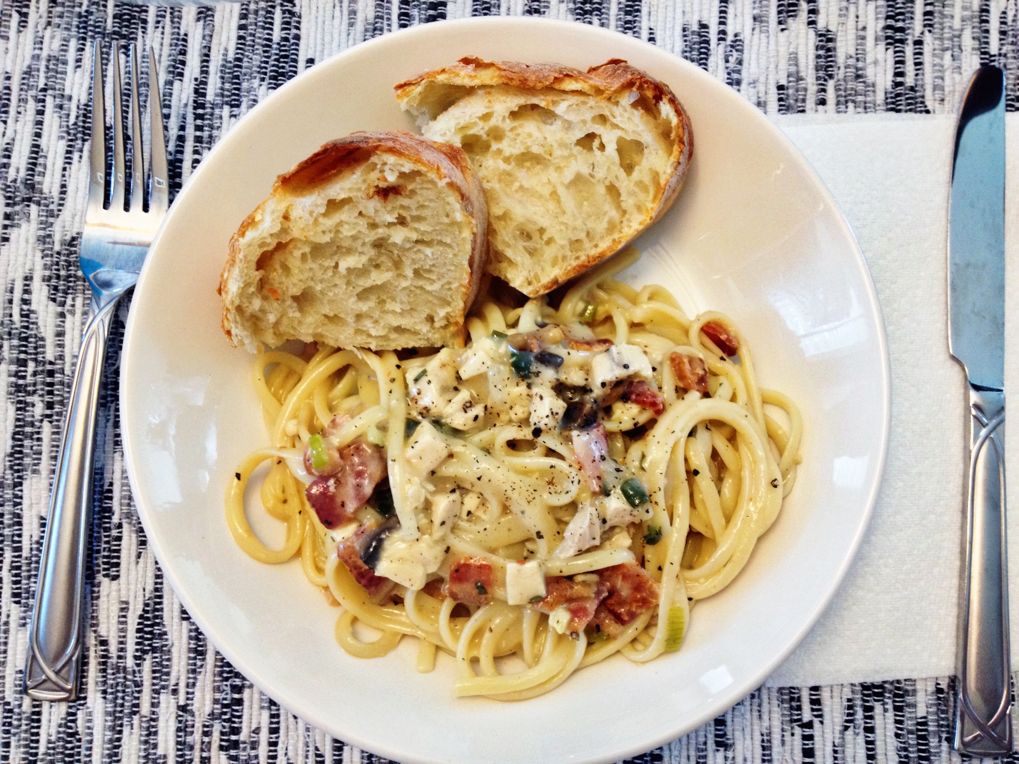 White Wine Mushroom Chicken Linguine