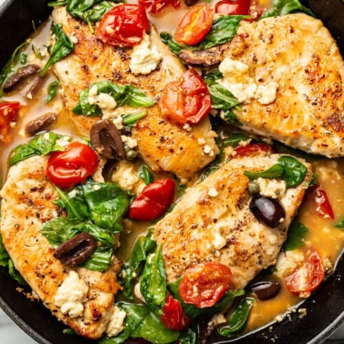Mediterranean Chicken with Spinach and Olives