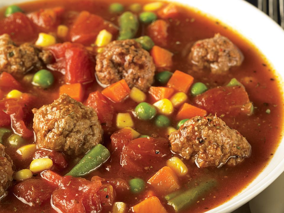 Mini Meatball Cheeseburger Soup