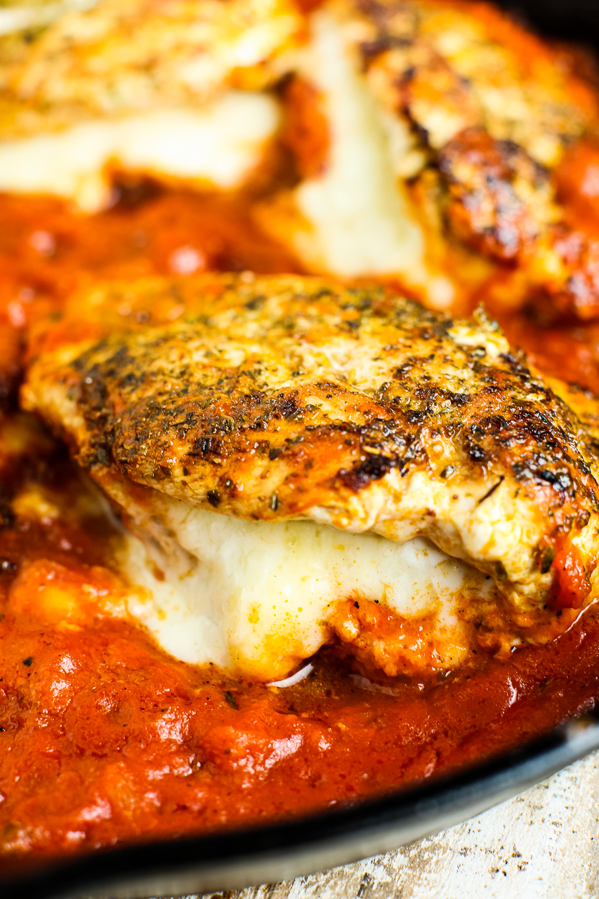 Mozzarella Stuffed Chicken Spaghetti