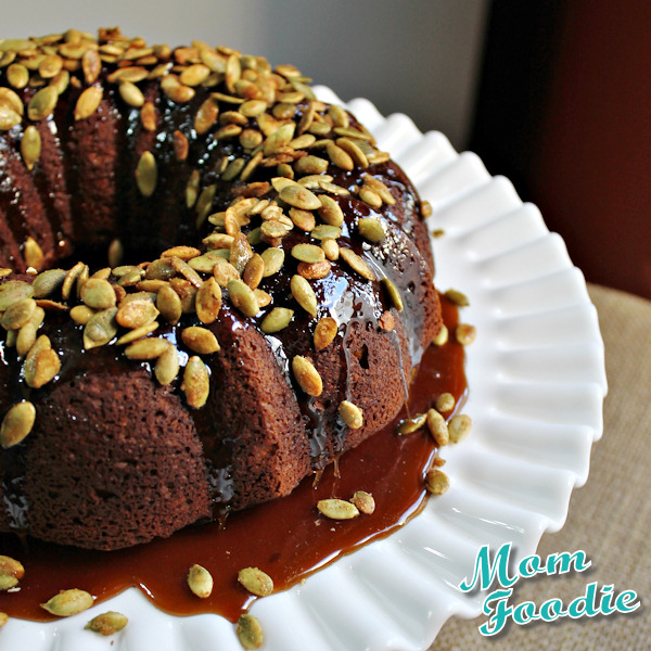Pumpkin Cake with Candied Pumpkin Seeds