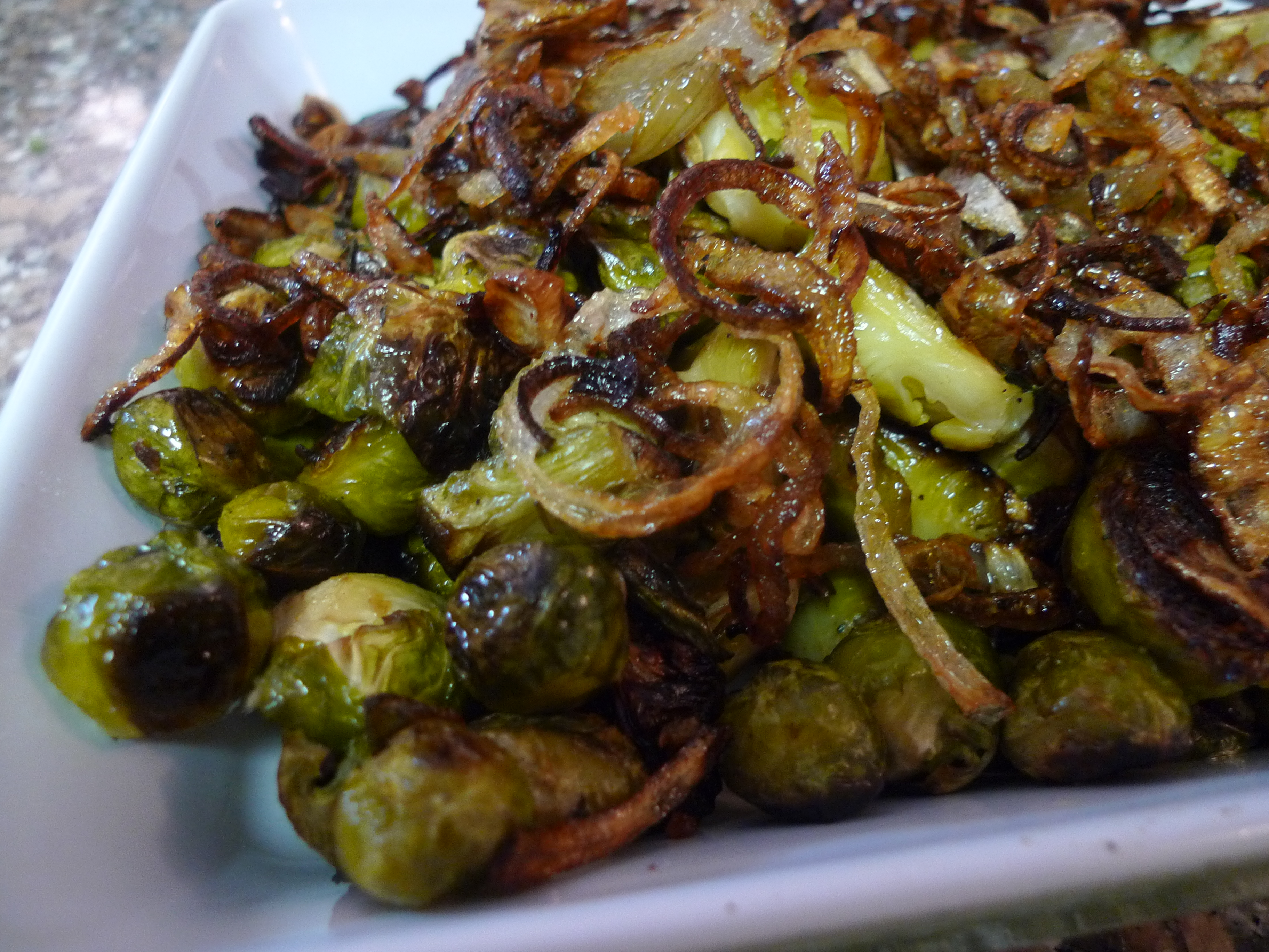 Roasted Brussels Sprouts Crispy Shallots