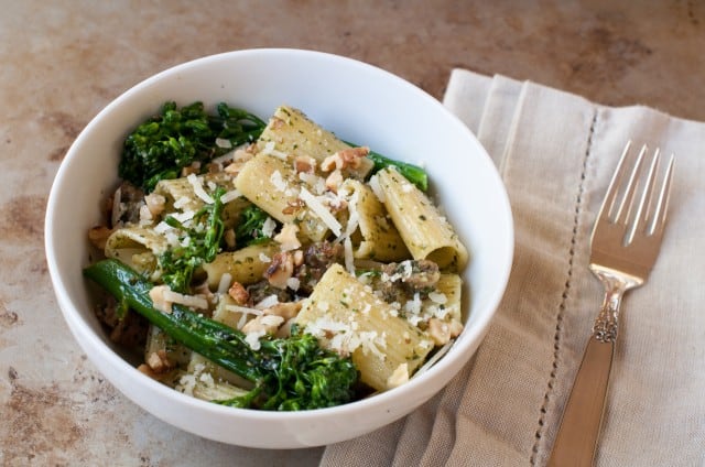 Sausage and Walnut Pesto Pasta