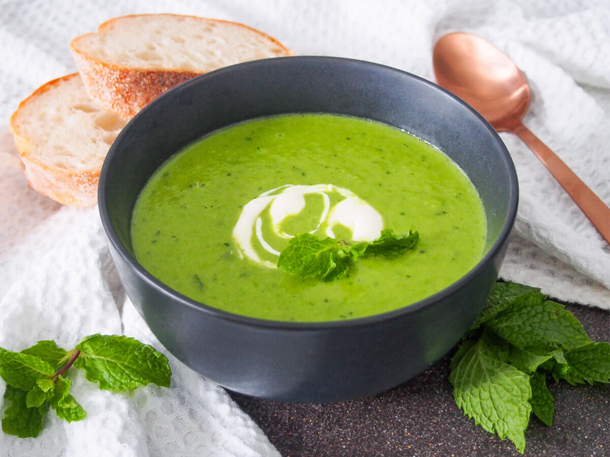 Chilled Pea Soup with Mint